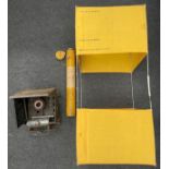 WW2 British RAF / USAAF "Gibson Girl" kite, in original yellow metal cylinder container with