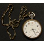 WW2 British GSTP General Service Trade Pattern Pocket Watch by Cyma. White enamel dial with Arabic