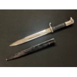 WW2 Third Reich Dress Bayonet, long pattern, with single edged fullered blade 240mm in length, maker
