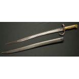 French Chassepot 1866 Pattern bayonet with fullered single edged blade, maker marked and dated