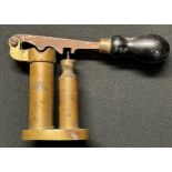 12 Bore Shotgun Cartridge Primer Reloading Tool. Brass with steel handle marked "12" and turned