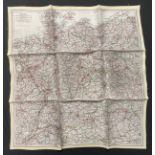 WW2 British RAF Silk Escape Map of Germany. Code letter A. Single Sided Map.