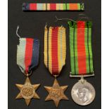 WW2 British Medal Group comprising of 1939-45 Star, Africa Star and Defence Medal. Complete with