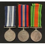 WW2 British India Service Medal, War Medal and Defence Medal. All complete with ribbons.
