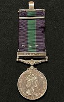 ERII General Service Medal with Malaya Clasp to 23138510 Pte GI Lewis , South Wales Borderers.