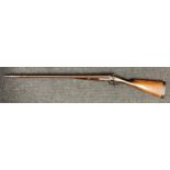 12 Bore Double Barrel Hammer Shotgun by W Richards of Liverpool, serial number 25774. 764mm long