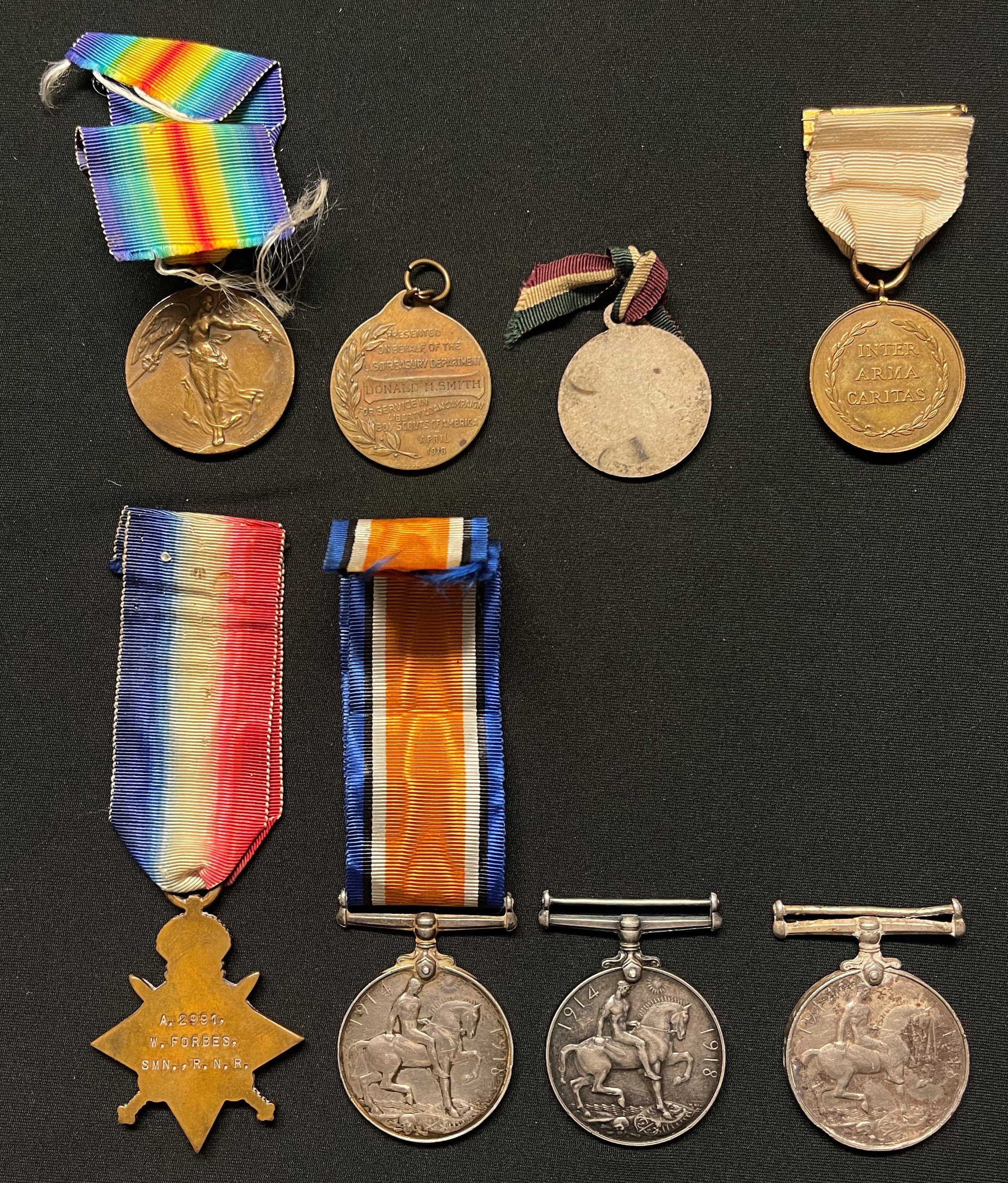 WW1 British Medal Collection comprising of: 1914-15 Star to A2991 W Forbes, SMN, RNR with ribbon: - Bild 2 aus 4