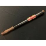 London Police Truncheon painted with Holborn Coat of Arms decoration. Overall length 45cm. End is