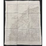 WW2 British RAF Silk Escape Map of North Africa Code Letter H2/K3.