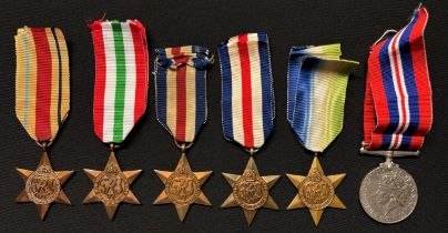 WW2 British Medal collection comprising of: Africa Star, Italy Star, France & Germany Star x 2,