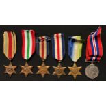 WW2 British Medal collection comprising of: Africa Star, Italy Star, France & Germany Star x 2,