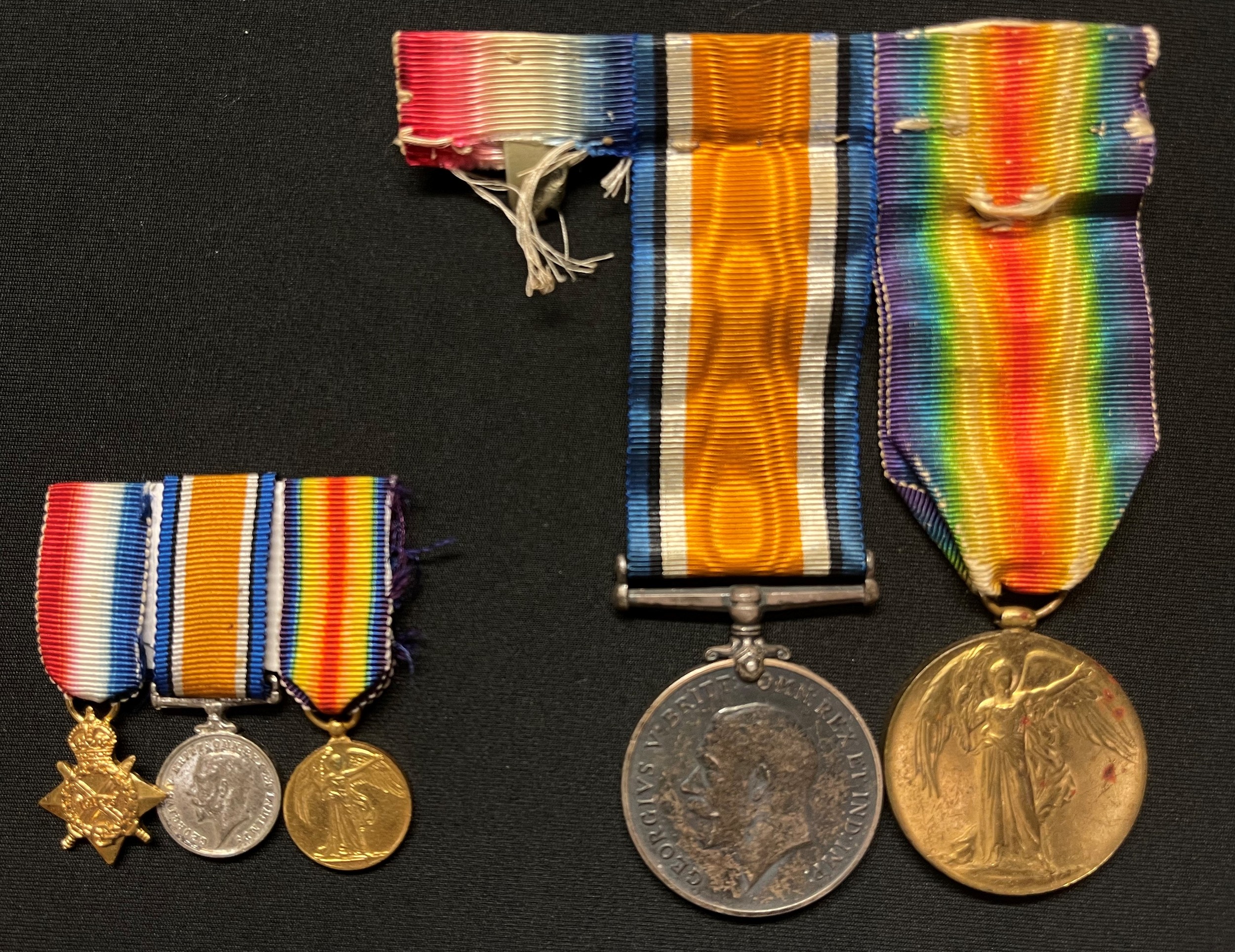 WW1 British War Medal and Victory Medal to 15949 Pte Frank Tysoe, Northamptonshire Regiment. Mounted
