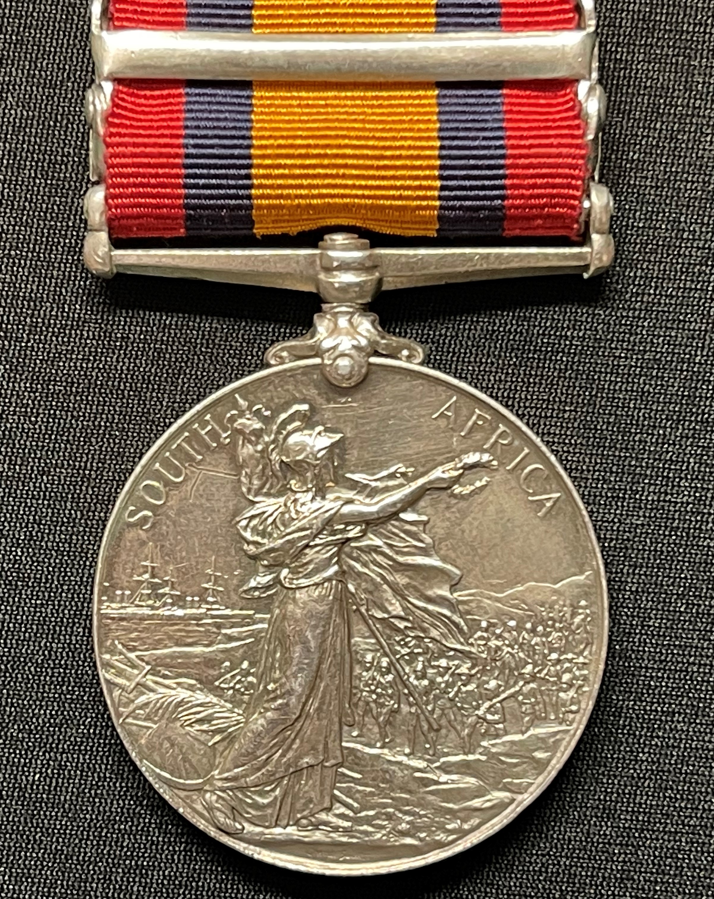 Queens South Africa Medal with Transvaal and Laing's Nek clasps RENAMED to 5510 Corporal JF Webb, - Bild 4 aus 5