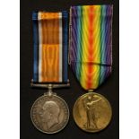 WW1 British War Medal and Victory Medal to 24396 Pte Charles H West, Royal Warwickshire Regiment.