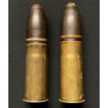 WW1 French 37mm Shells x 2. Both INERT & FFE. One dated 1/17 along with headstamps of 37-85 and PDPs