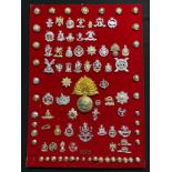 Collection of British Army Staybrite Cap badges, collar dogs, buttons and shoulder titles all