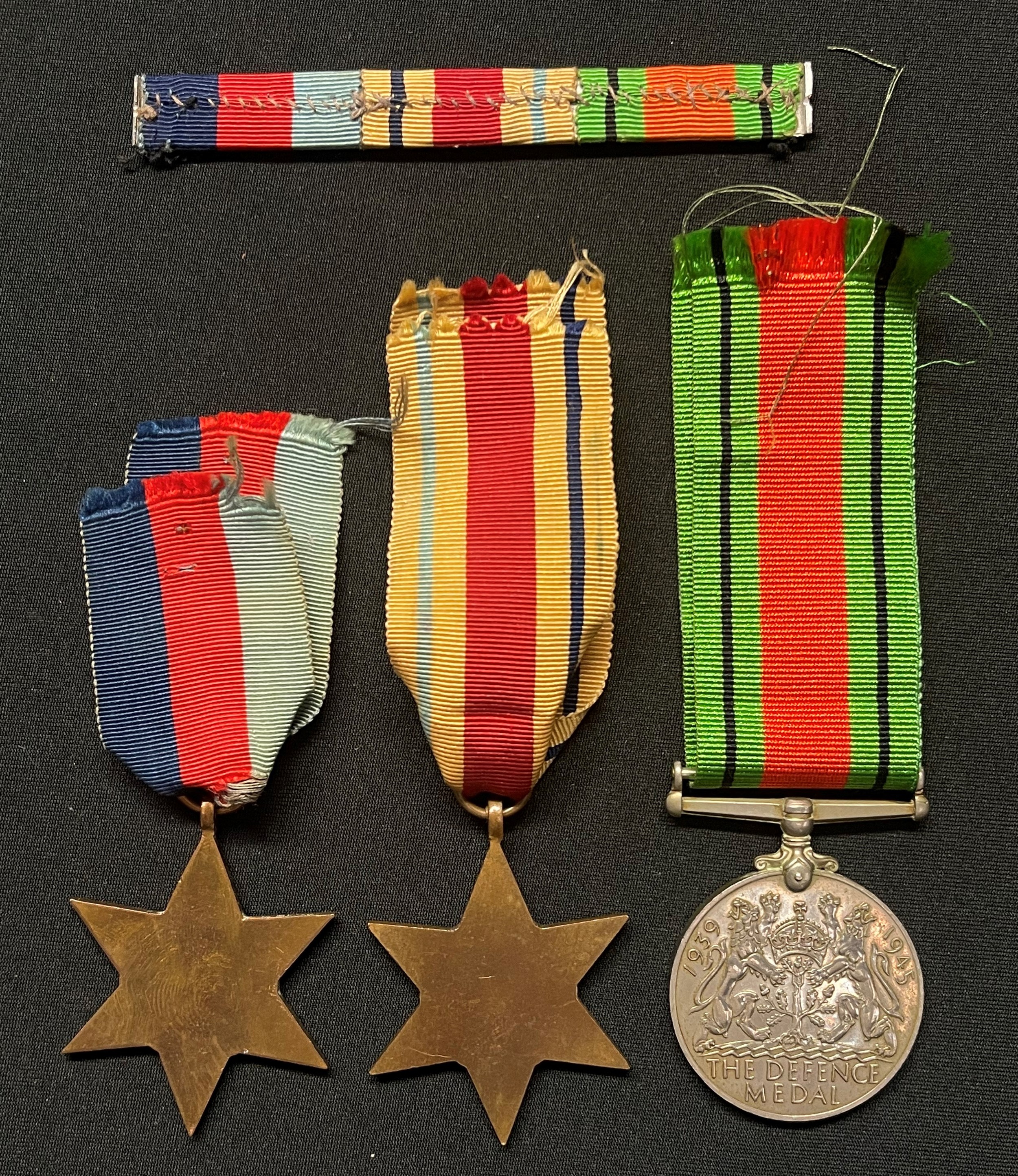 WW2 British Medal Group comprising of 1939-45 Star, Africa Star and Defence Medal. Complete with - Bild 2 aus 2