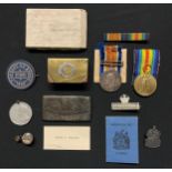 WW1 British War Medal and Victory medal to 465 Cpl. Sidney T Pindard, RAMC complete with original