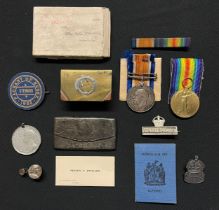 WW1 British War Medal and Victory medal to 465 Cpl. Sidney T Pindard, RAMC complete with original