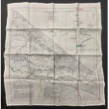 WW2 British RAF Silk Escape Map code letter X. Single sided. Shows the Tyrol, Southern Austria.