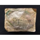 WW2 British RAF Emergency Survival Kit Rabbit Snare in original cellophane wrapper.