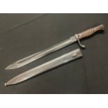 WW1 Imperial German 98/05nA Bayonet, sawback removed example with 365mm long fullered single edged