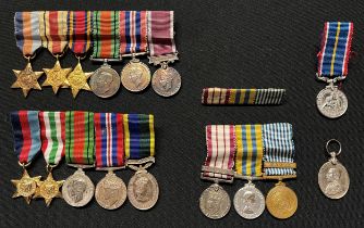 WW2 British Miniature Medal Groups: 1939-45 Star, Italy Star, Defence Medal, War Medal and