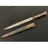 Lee Metford Bayonet with double edged blade 300mm in length maker marked and dated " Elkinson,