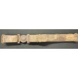 Boer War British Army leather belt with Queen Victoria Crown lion over crown brass 'Dieu et Mon