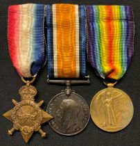 WWI British Medal Group comprising of 1914-15 Star, British War medal and Victory Medal all