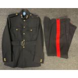 Royal Artillery Officers 1950's Dress Blue Tunic named to 2/Lt CB Strouts, RA. Tailors label to "