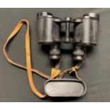 WW2 Third Reich 6x30 Dienstglas Binoculars late war unmarked example. Complete with neck strap and