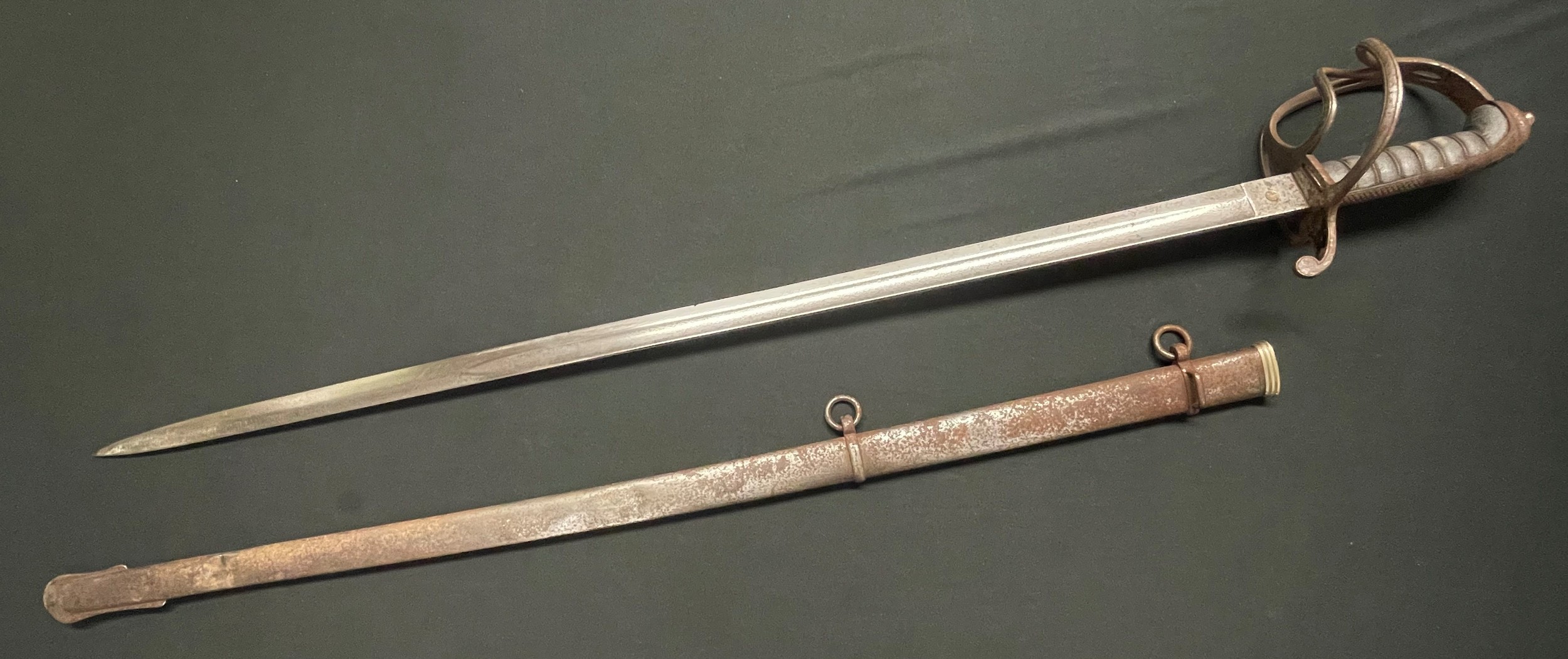 Victorian Royal Artillery officer's sword with single edged fullered blade 816mm in length, proof - Bild 2 aus 25