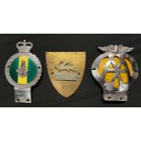 Military Car Mascot Badges: VIII Kings Royal Irish Hussars with green and yellow enamel finish,