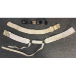 Scots Guards White Leather Cross Belt with two piece construction buckle: another white leather belt