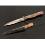 WW1 Imperial German Nahrkampfmesser Trench Knife with 143mm long blade maker marked "ERN Wald Rhein"