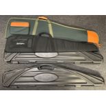 Guns cases and gun slips: Two hard shell plastic gun cases by Flambeau Outdoors and two new padded