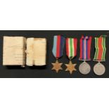 WW2 British Medal Group comprising of: 1939-45 Star, Italy Star, War Medal and Defence Medal, all