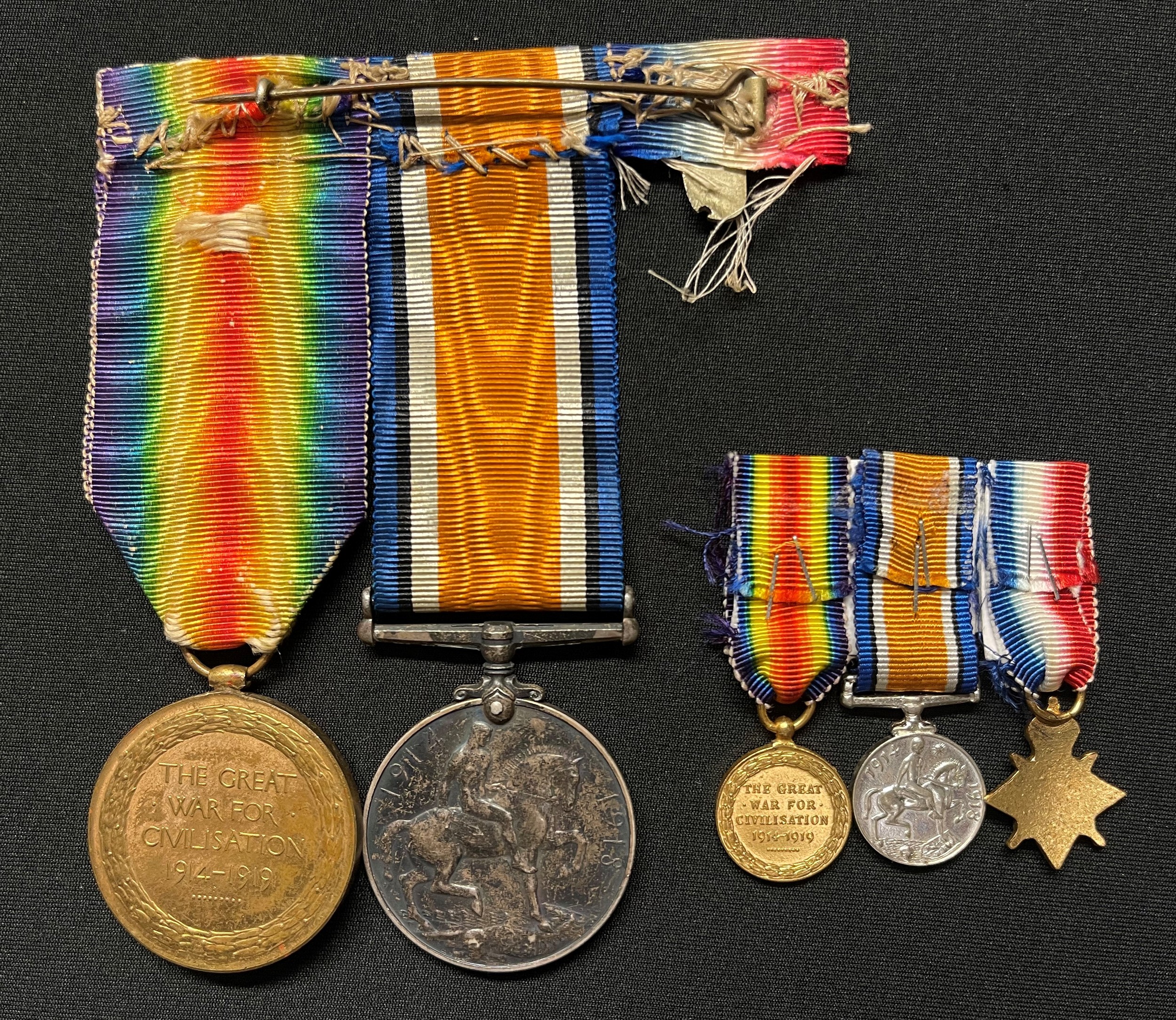 WW1 British War Medal and Victory Medal to 15949 Pte Frank Tysoe, Northamptonshire Regiment. Mounted - Bild 2 aus 3