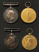 WW1 British War Medal and Victory medal groups to two brothers: 442 A WO CL2 AI Attenborrow RA