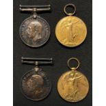 WW1 British War Medal and Victory medal groups to two brothers: 442 A WO CL2 AI Attenborrow RA