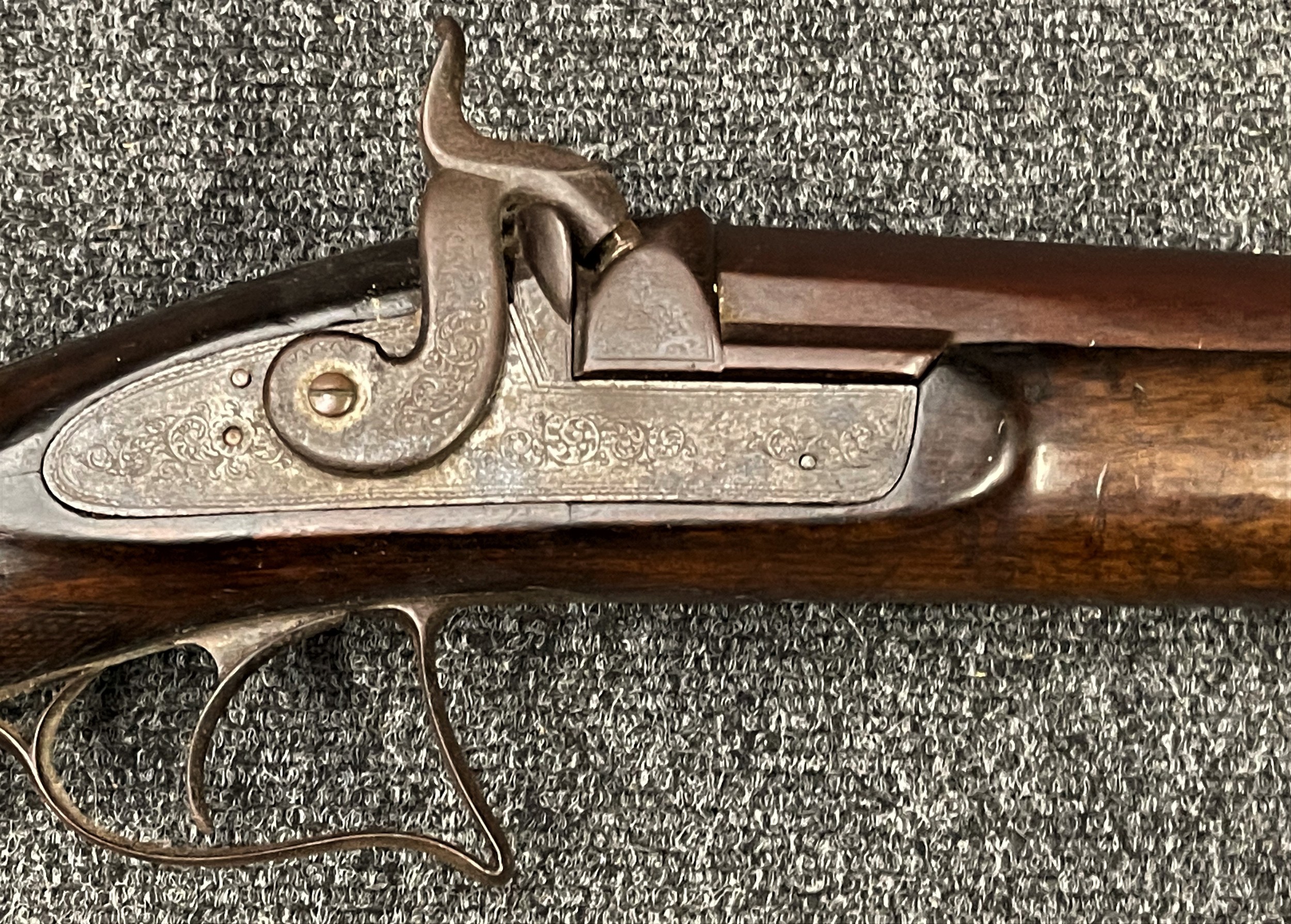 9 Bore Percussion Cap Muzzle Loading Single Barrel Shotgun with 101cm long barrel. No makers mark or - Image 11 of 17