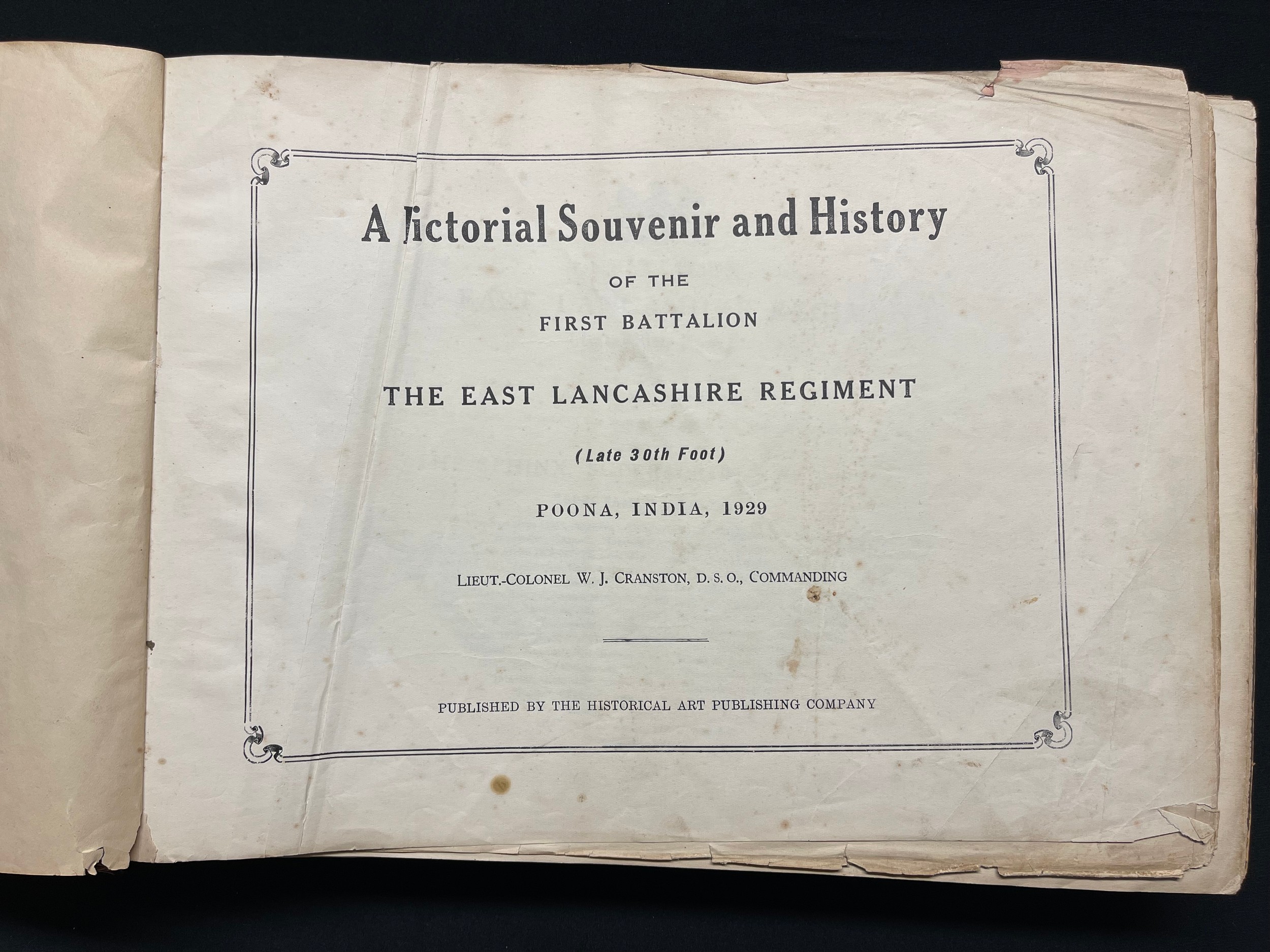 A Pictorial Souvenir and History of 1st battl. The East Lancs Regiment published in Poona, India - Image 2 of 16