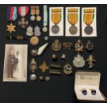 WW2 British 1939-45 Star: WW2 French Overseas Service Medal: Miniature WW1 British War & Victory