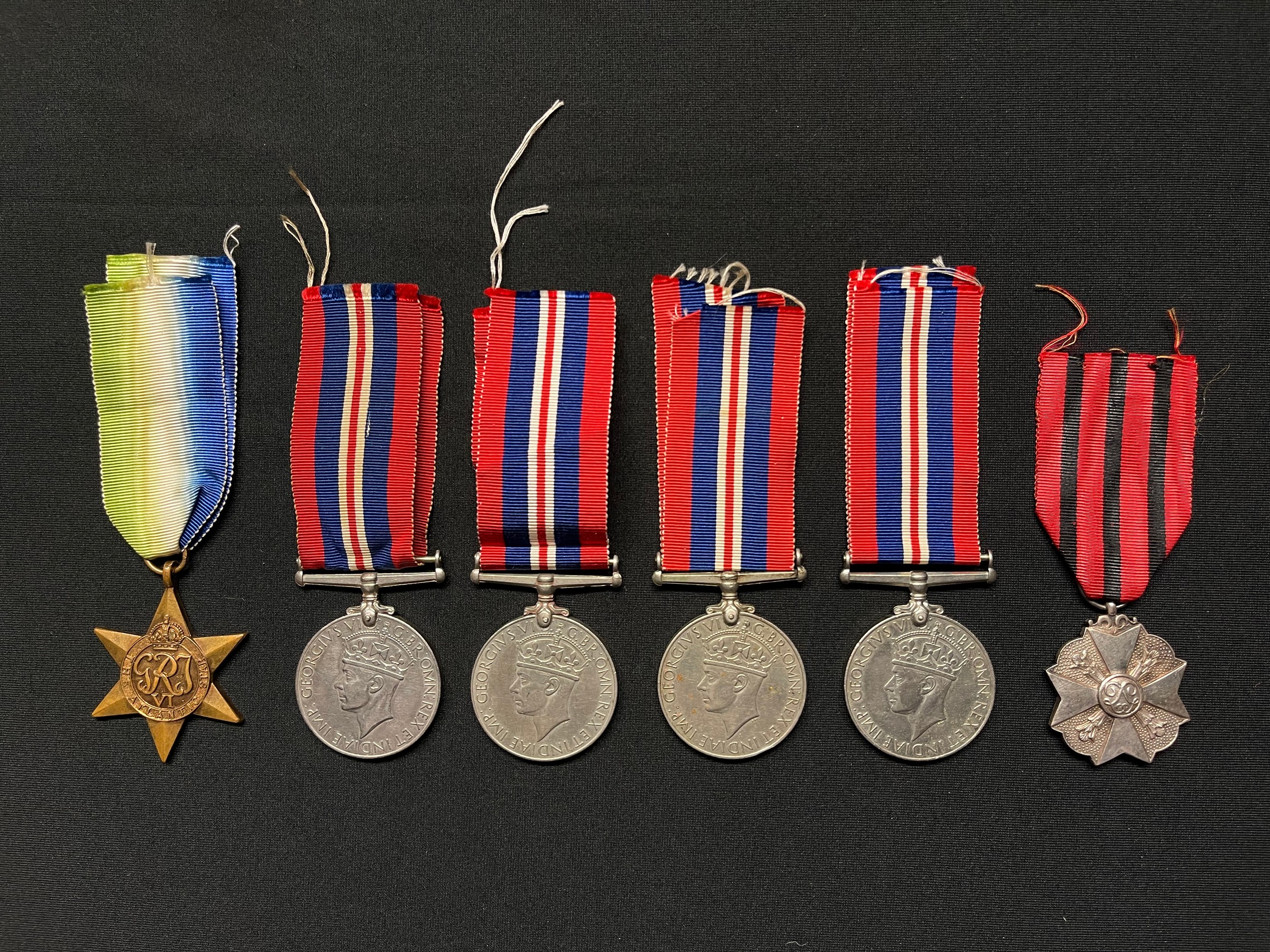 WW2 British Atlantic Star with ribbon: British War Medals x 4, complete with ribbons, Kingdom of