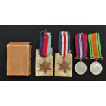 WW2 British Medals 1939-45 Star, France & Germany Star, War Medal & Defence Medal, all complete with