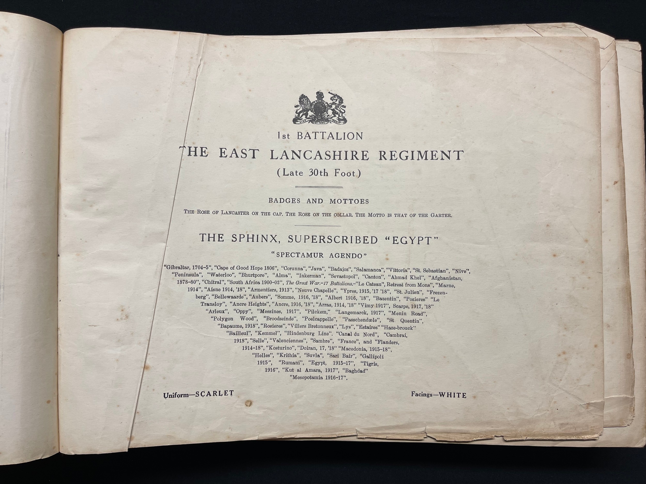 A Pictorial Souvenir and History of 1st battl. The East Lancs Regiment published in Poona, India - Image 3 of 16