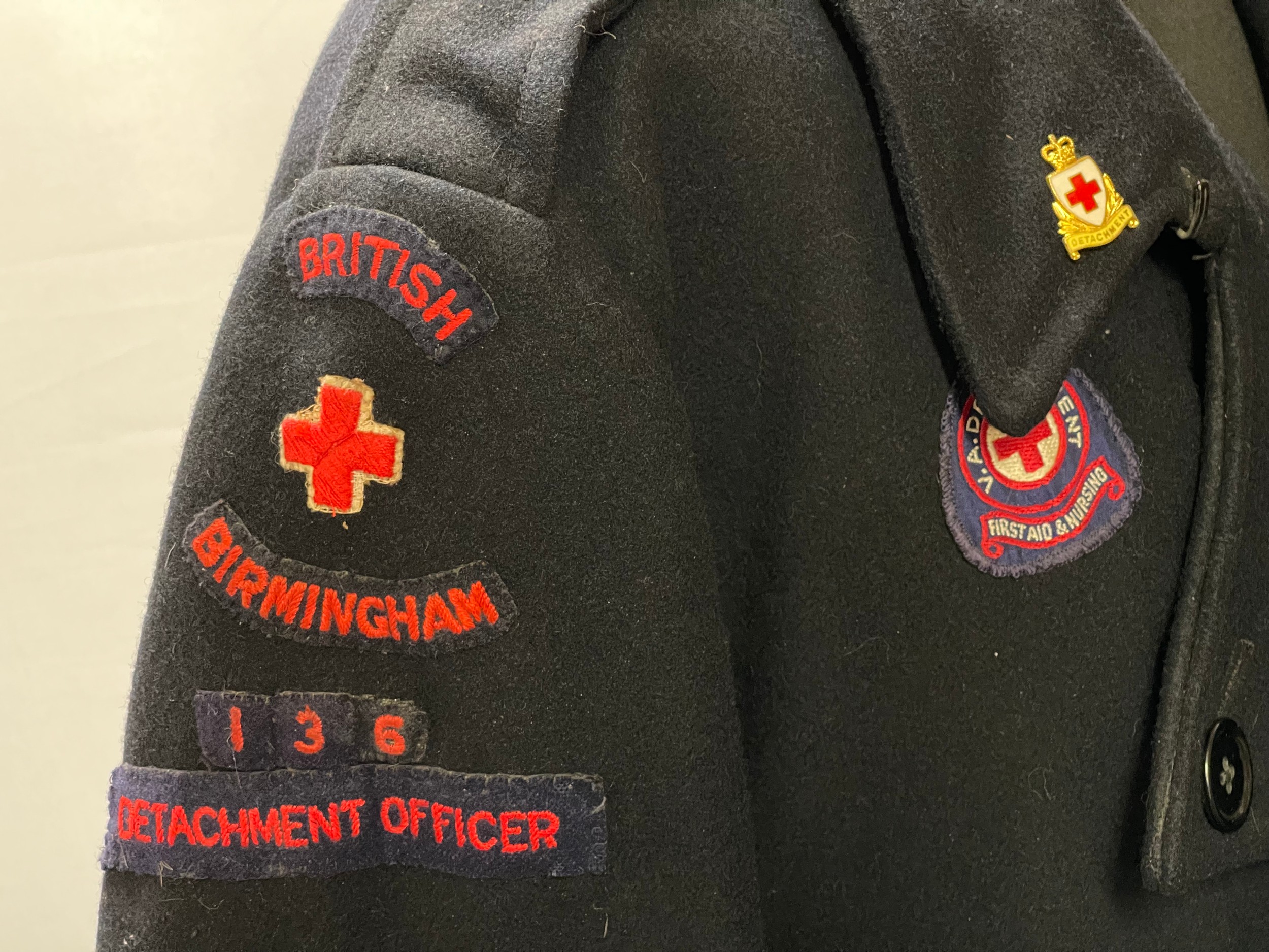 British Red Cross Voluntary Aid Detachment Greatcoat with full originally sewn insignia for - Image 2 of 13