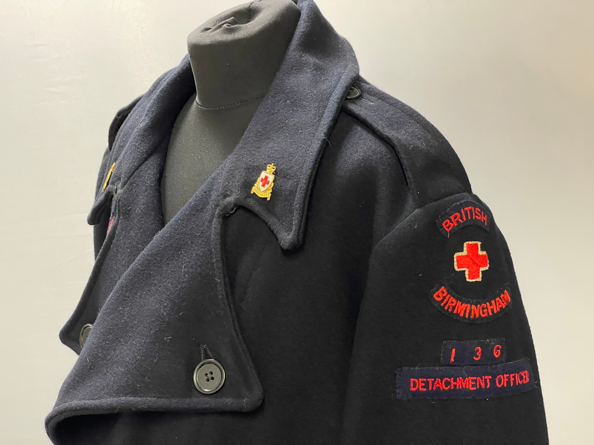 British Red Cross Voluntary Aid Detachment Greatcoat with full originally sewn insignia for - Image 3 of 13