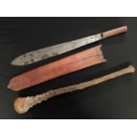 WW2 American made US True Temper Machete, dated 1944, 53cm long complete in a red leather